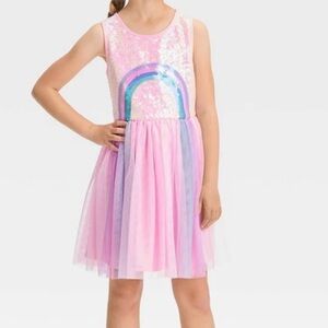 Zenzi Rainbow Dress Sequined top and soft tulle skirt Size 6/7